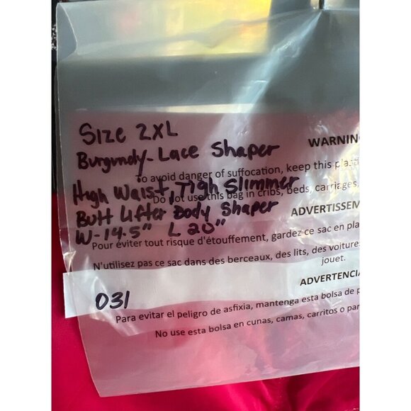 Butt Lifter Body Shaper Shorts Red lace Faja Size XXL - Picture 14 of 14